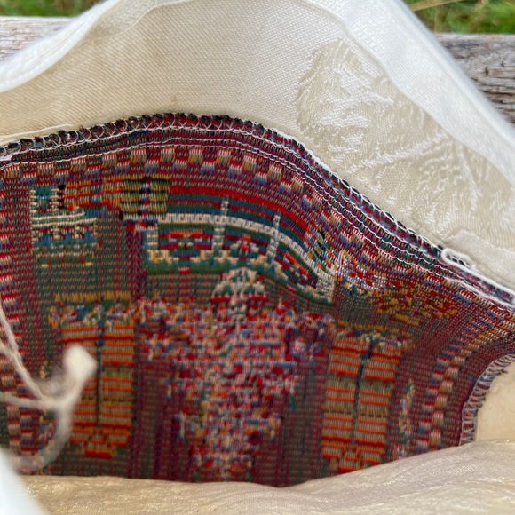 Vintage Completed Needlepoint Christmas Pillow Cover Upholstery Fabric 13” - Picture 8 of 13